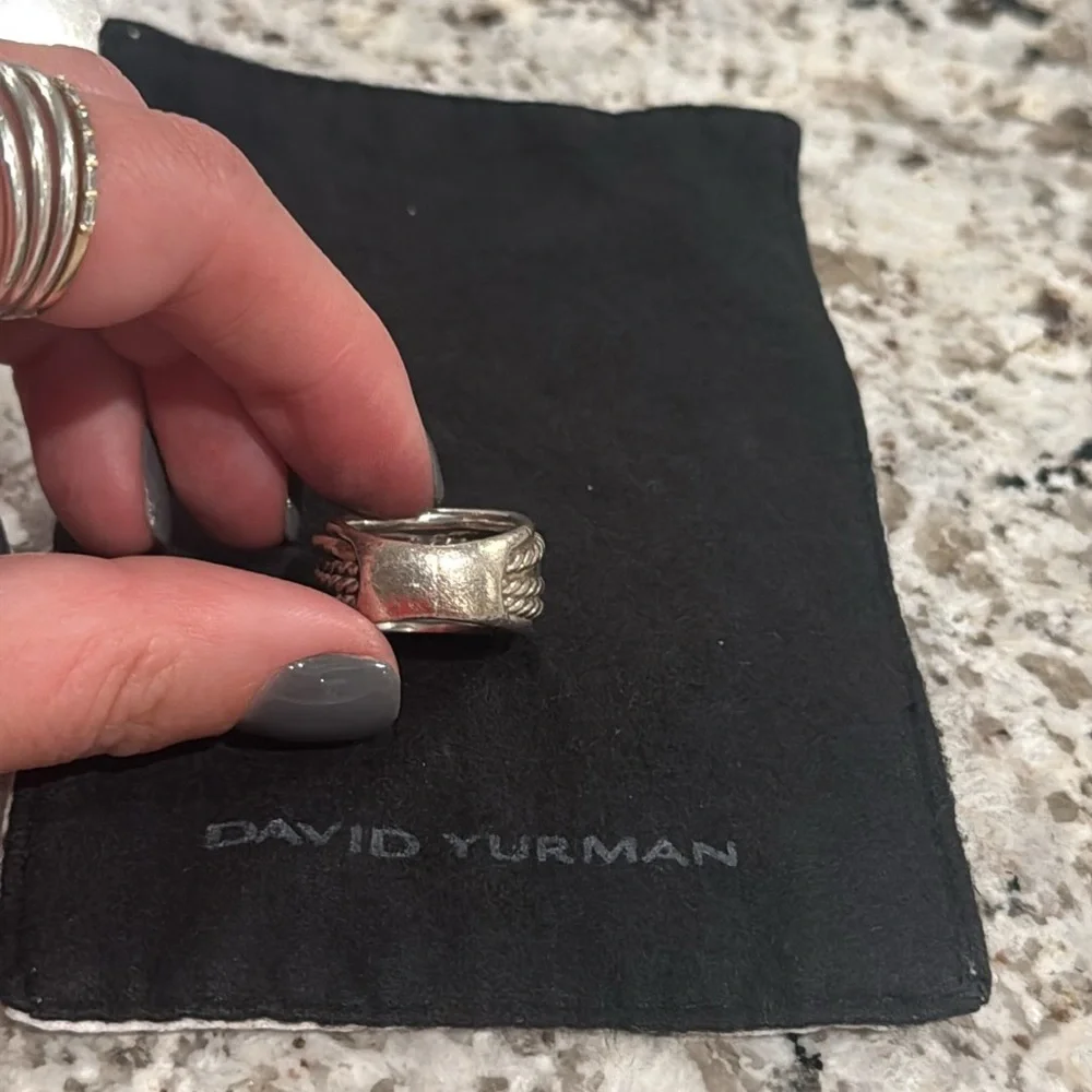 David Yurman Silver and Gold Ring - Picture 4 of 9